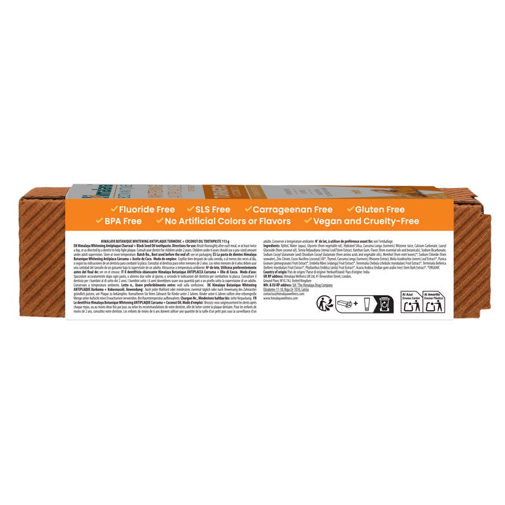Himalaya Botanique Pasta De Dientes Blanqueadora Antiplaca Cúrcuma + Aceite De Coco 113G