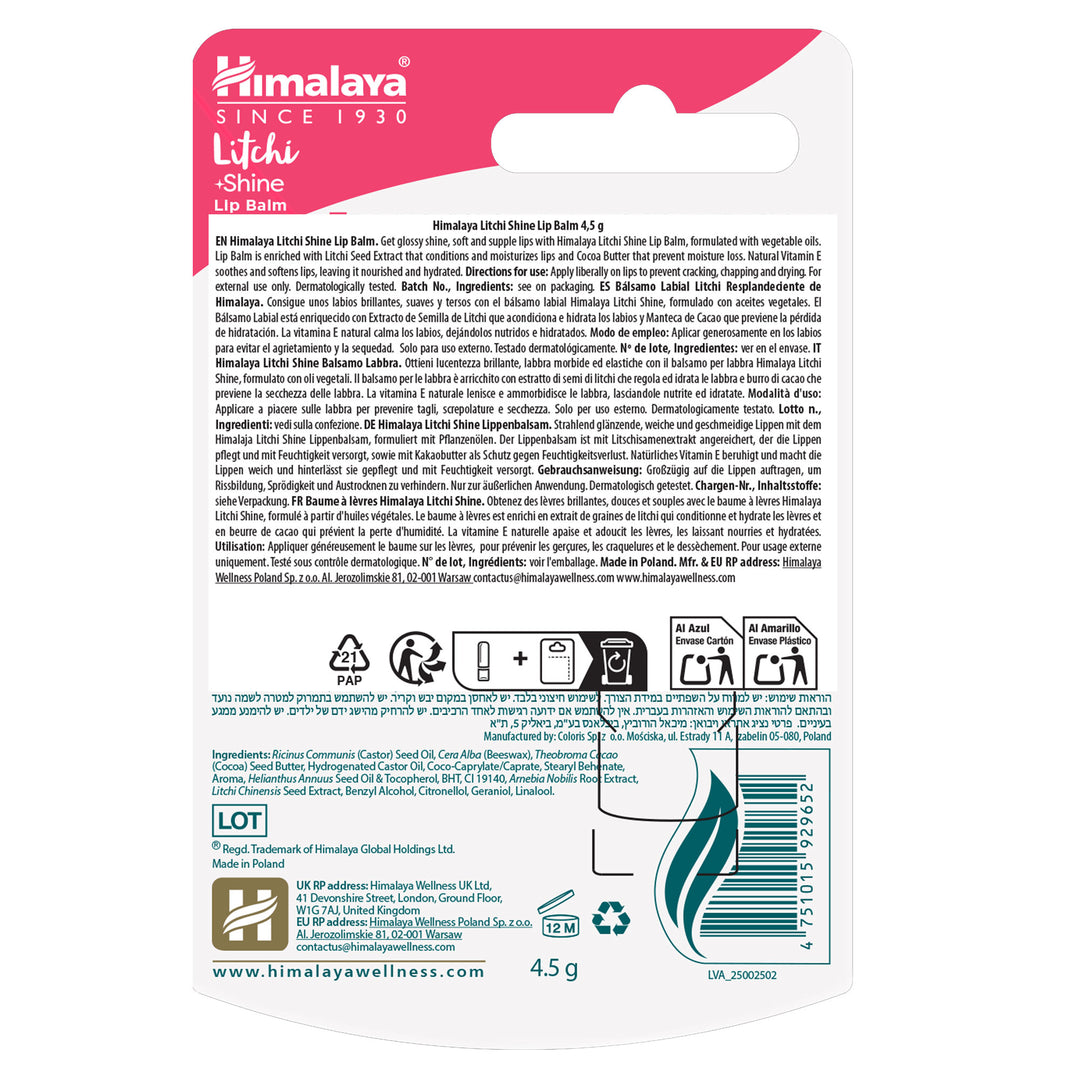 Himalaya Bálsamo Labial Litchi Resplandeciente 4.5g
