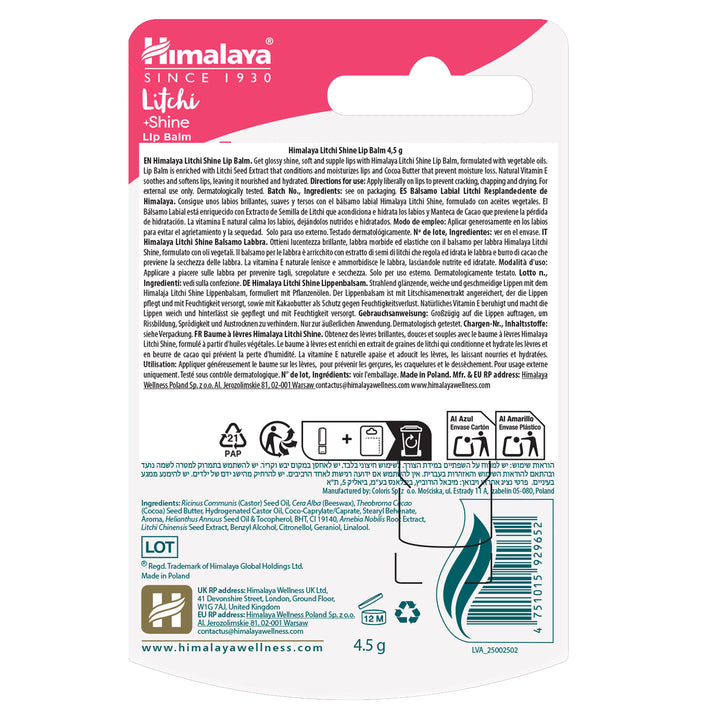 Himalaya Bálsamo Labial Litchi Resplandeciente 4.5g