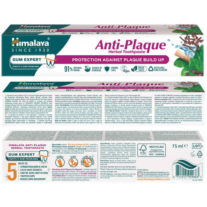 Himalaya Gum Expert Pasta de dientes a base de hierbas Antiplaca