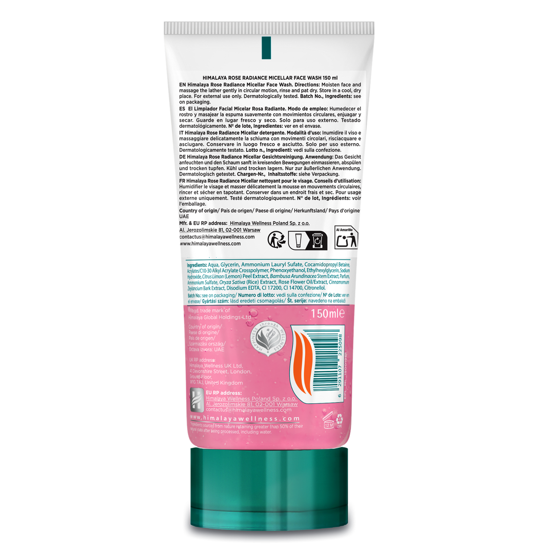 LIMPIADOR FACIAL MICELAR ROSA RADIANTE DE HIMALAYA 150 ML