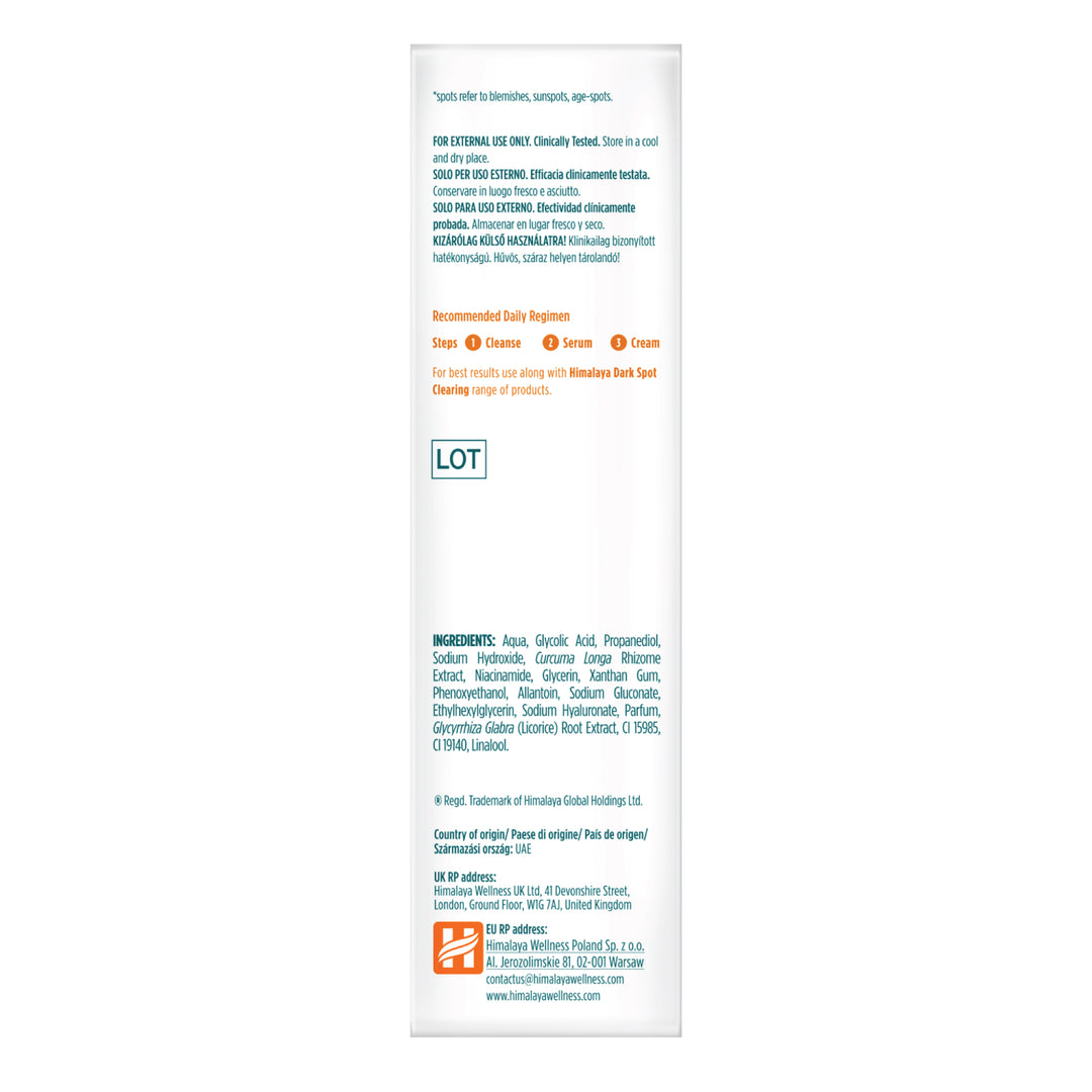 Suero facial de cúrcuma aclarador de manchas oscuras Himalaya