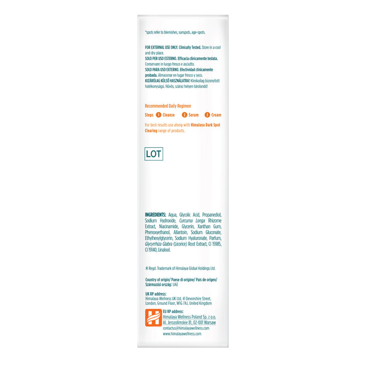 Suero facial de cúrcuma aclarador de manchas oscuras Himalaya