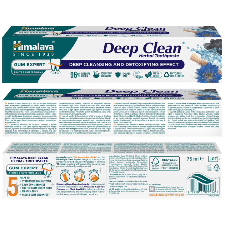 Himalaya Gum Expert Pasta de dientes a base de hierbas Limpieza Profunda