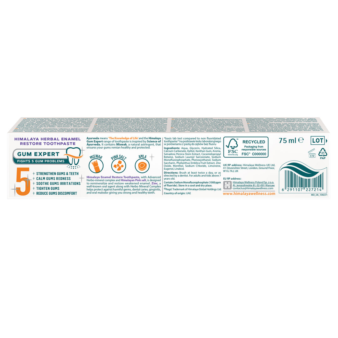 Himalaya Gum Expert Enamel Restore Dentífrico a base de hierbas - 75 ml
