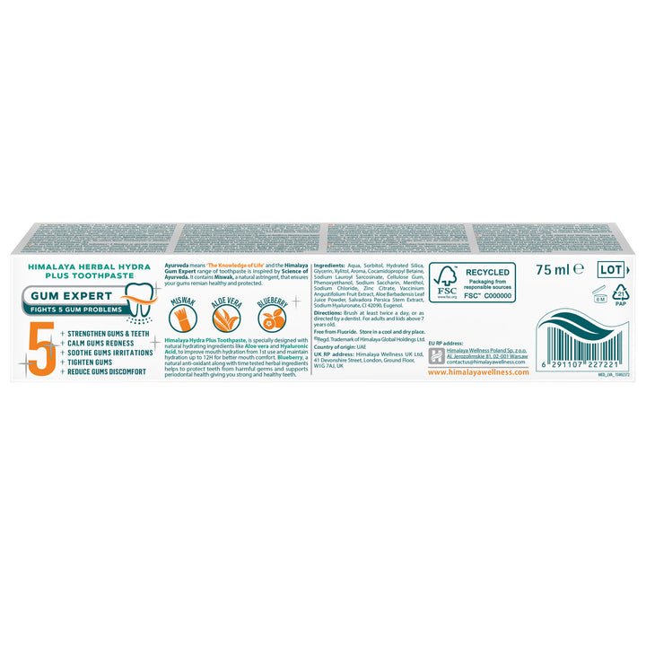Himalaya Gum Expert Hydra Plus Dentífrico a base de hierbas - 75 ml