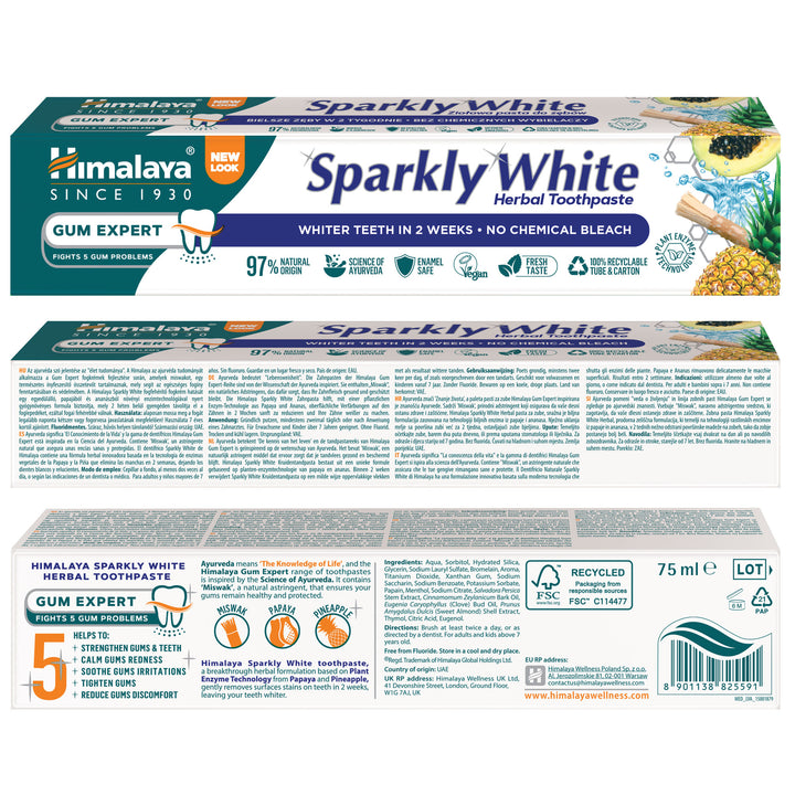 Pasta dental de hierbas Gum Expert: Blanco brillante