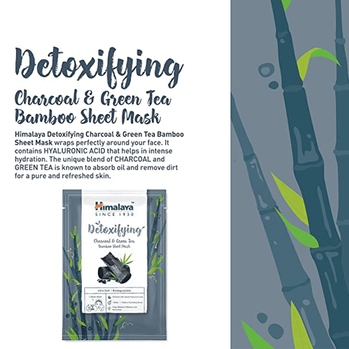 Sheet Mask de Té Verde de Bambú &amp; Carbón