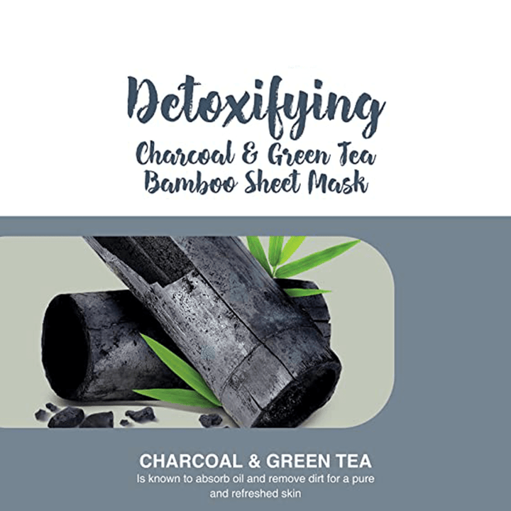 Sheet Mask de Té Verde de Bambú &amp; Carbón