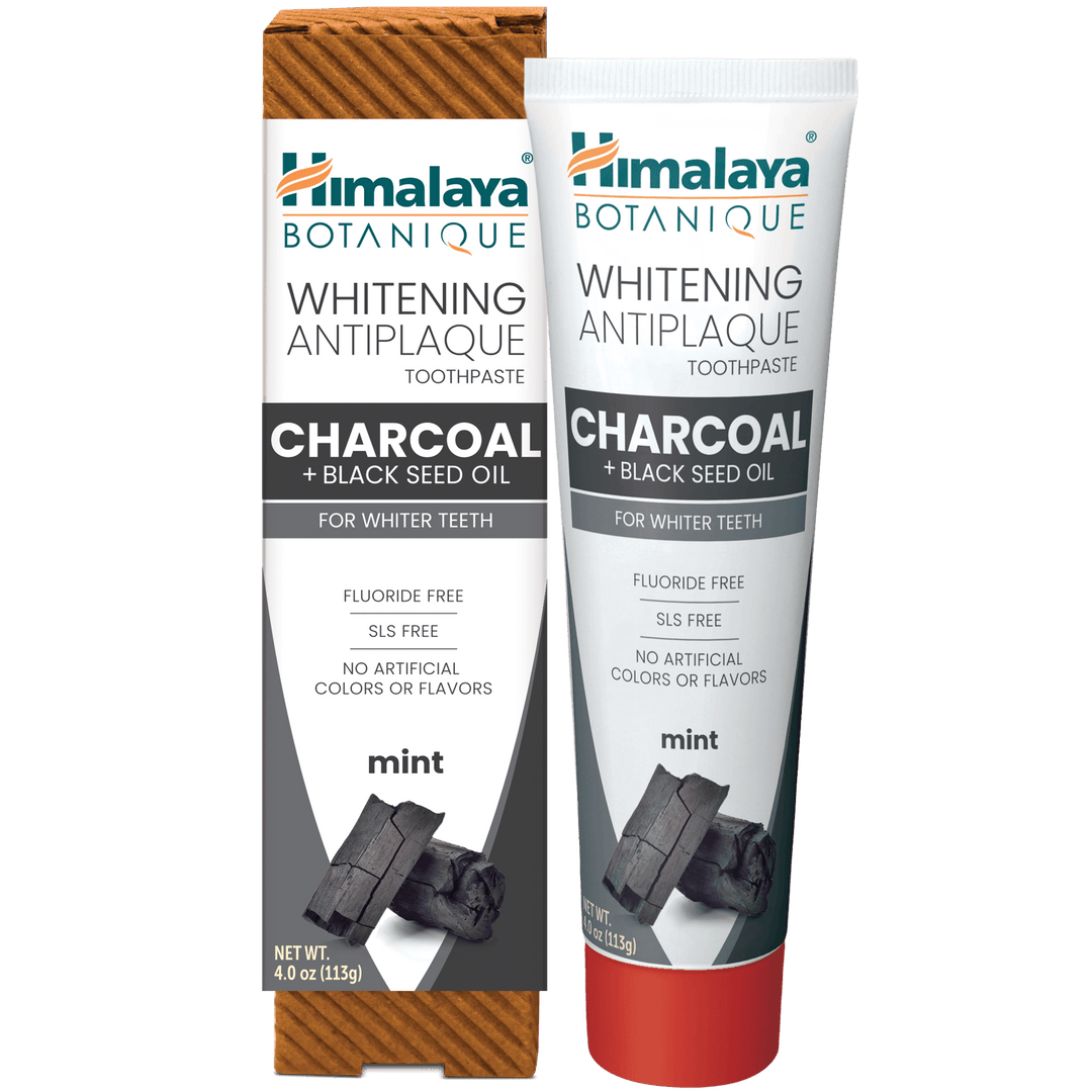 Himalaya Botanique Pasta De Dientes Blanqueadora Antiplaca Carbón Vegetal + Aceite De Semillas Negras 113G