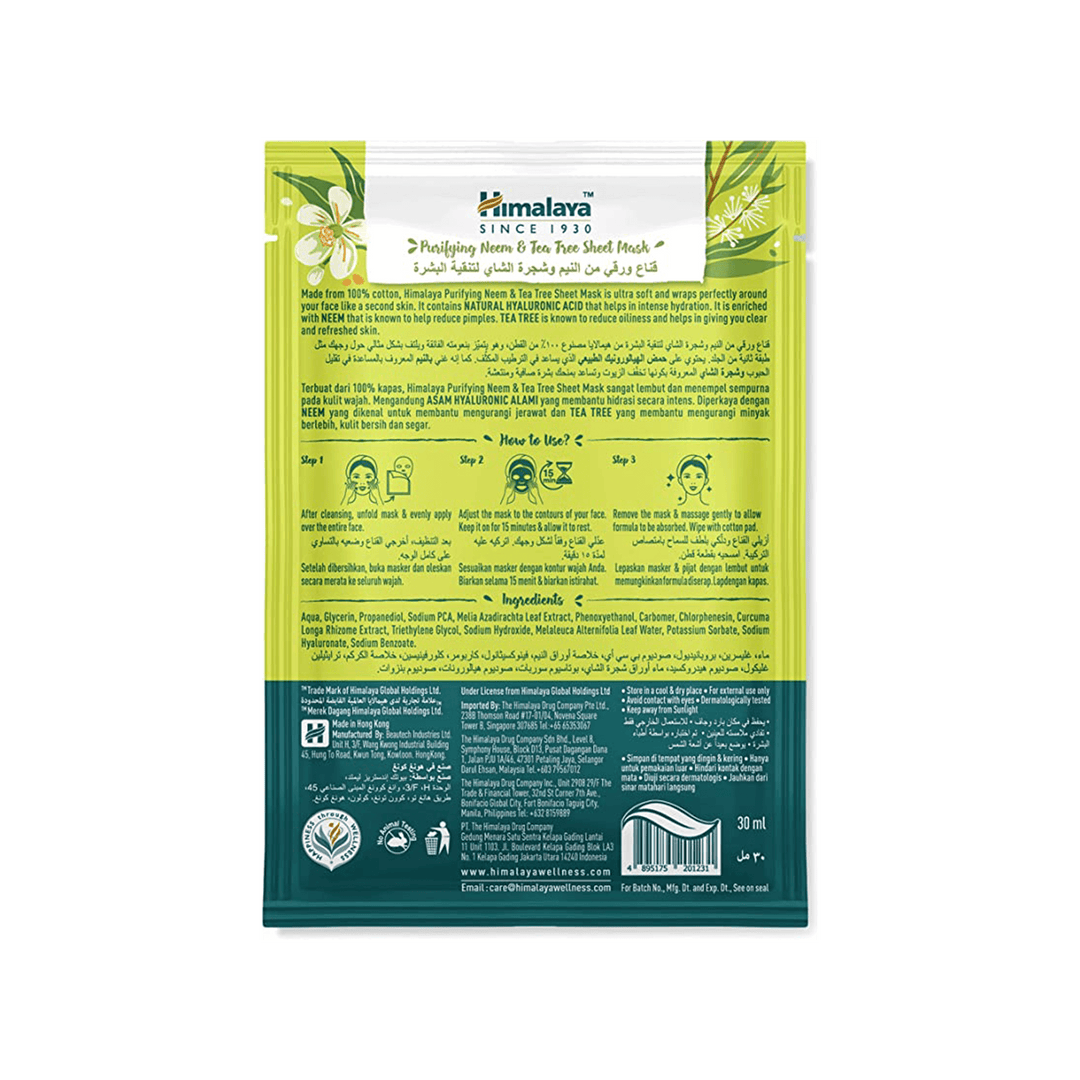 Sheet Mask de Neem &amp; Árbol de Té